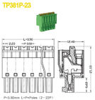 Posizioni Pluggable verdi 300V/8A UL94-V0 della femmina 2-22 del blocchetto terminali di gioco 3.5mm